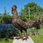 Rustic Rooster Garden Statue