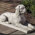 Boxer Dog Statues Garden