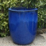 Large Blue Plastic Garden Pots