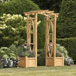 Wood Garden Arch With Planters